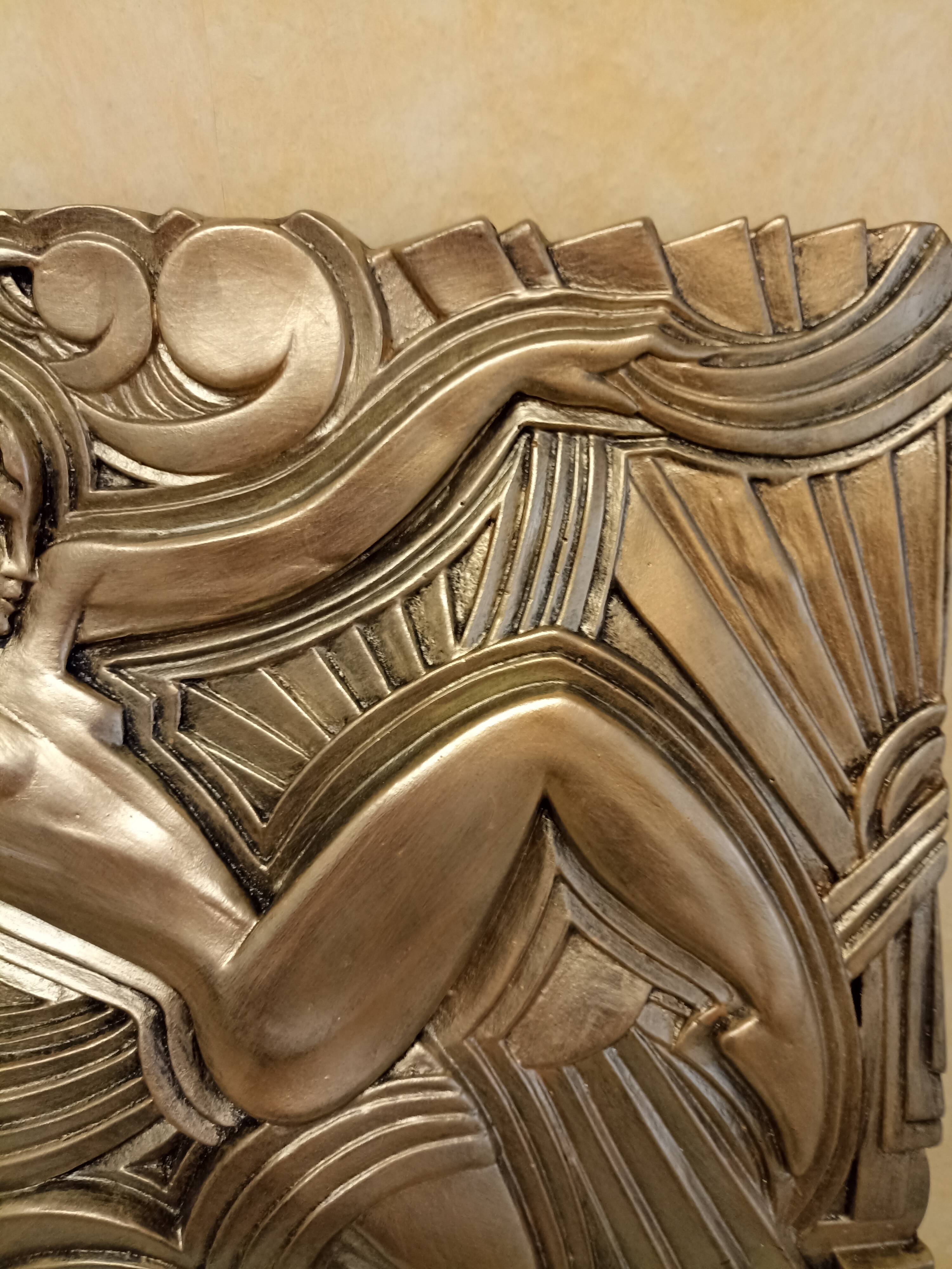 Large Art Deco bas-relief dancer "Folies bergère" after Maurice Picaud