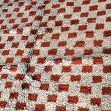 Beni Ouarain checkerboard rug Grey/Brown