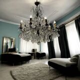 Large Crystal Beaded Chandelier 1950’s