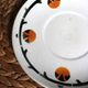 A large cup of chocolate tea, saucer Badonviller Barcarolle orange black.