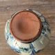 Round vase in chamotte clay / mixed with blue speckled glaze – Signed – H 13.5