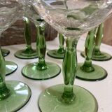 Verres à pied vintage pied vert