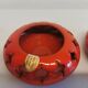 Pair of candle holders from the 1960s-1970s, crafted in red ceramic