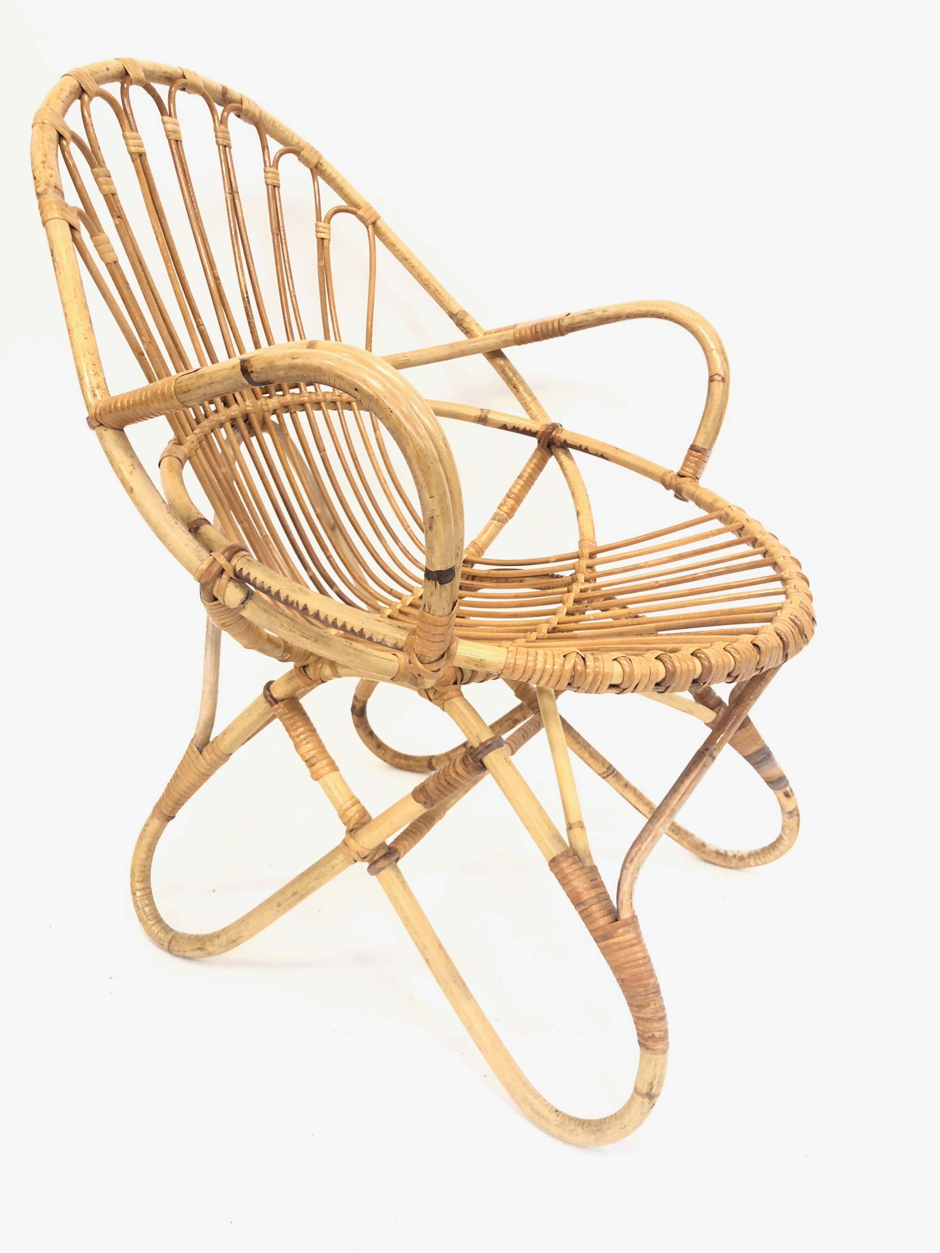 Rohe Noordwolde rattan chair, 1960, Netherlands