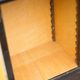 Pair of lacquered wood nightstands with brand plate, vintage bedside table, bedroom furniture