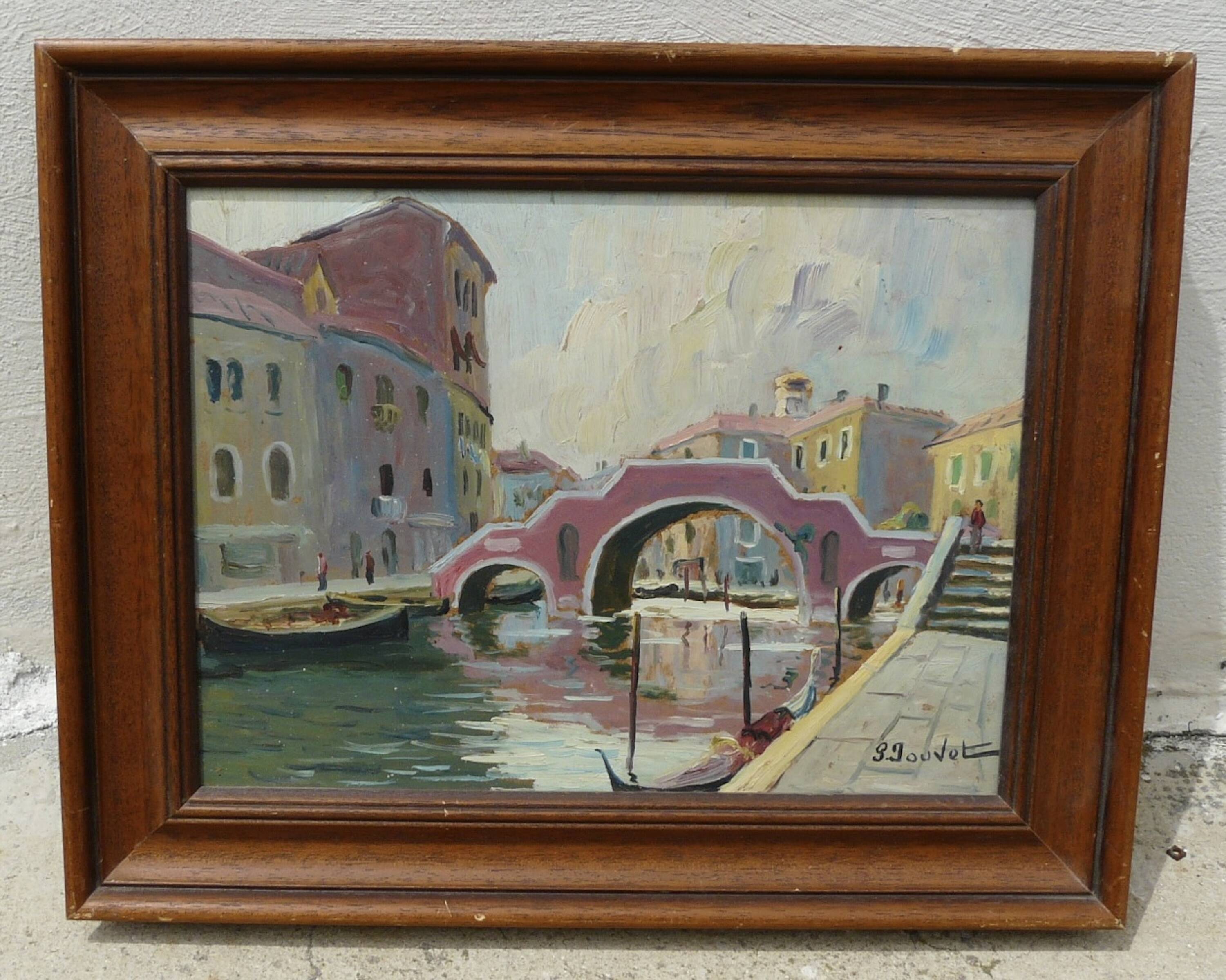 Painting by Paul Jouvet, Venice bridge