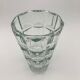 Vintage moulded glass vase, geometric relief decoration 1970