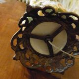 Painted ceramic lamp & lampshade glass lace