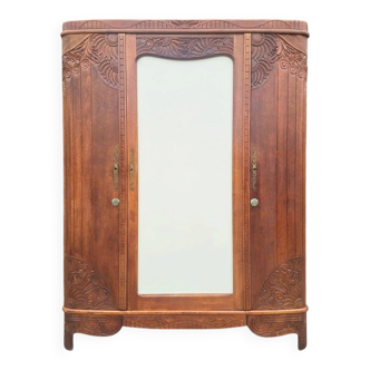 Art Deco wardrobe, vintage shelving unit.