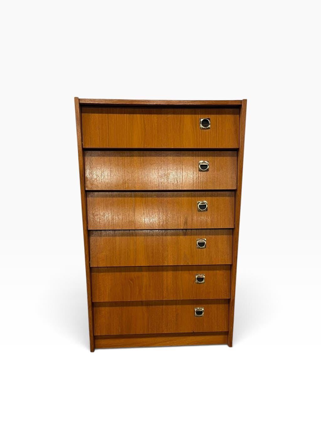 Vintage wooden shoe cabinet / cabinet with drop-down door and chrome accents.