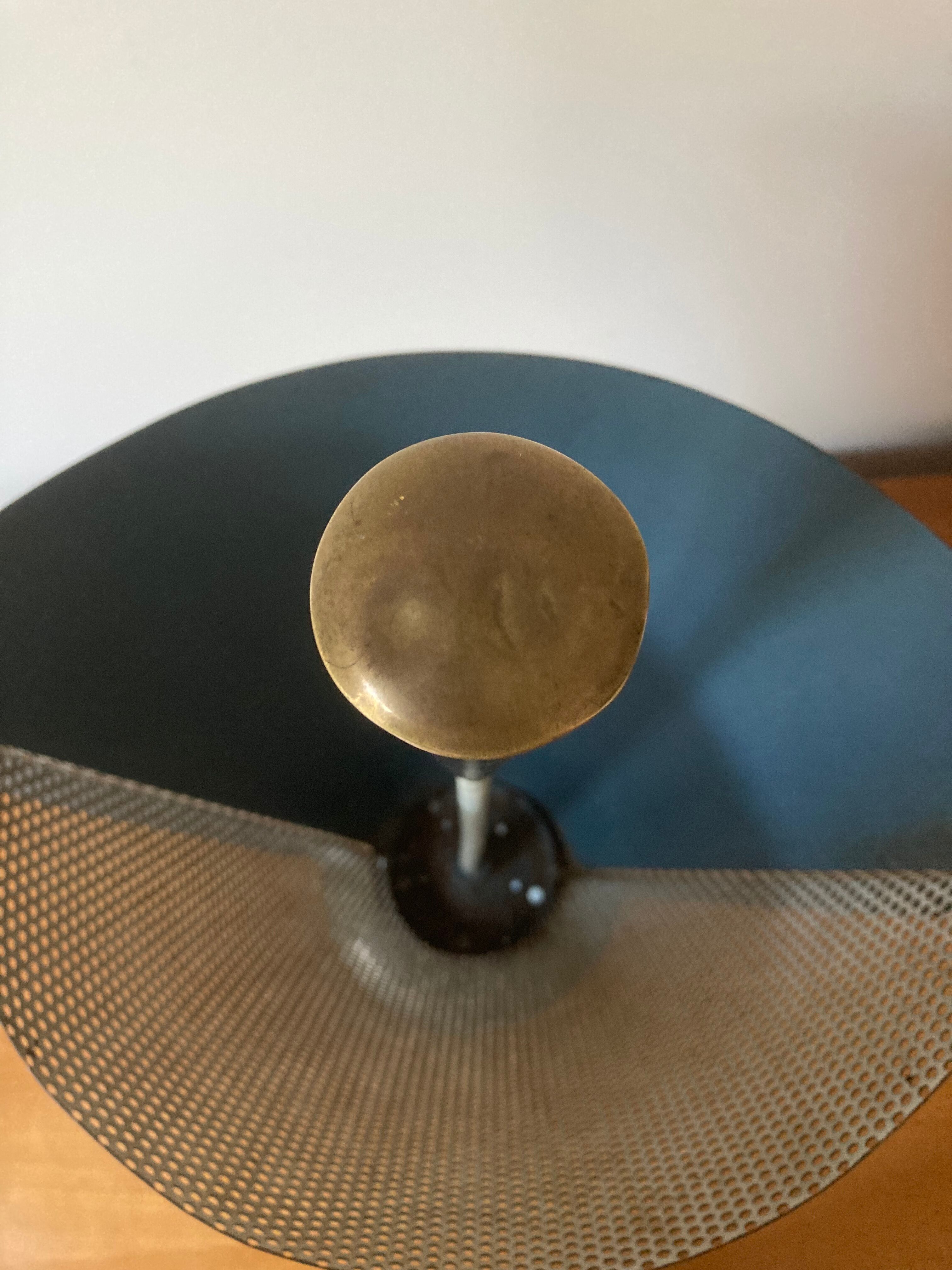 1950 umbrella stand, perforated sheet metal and brass