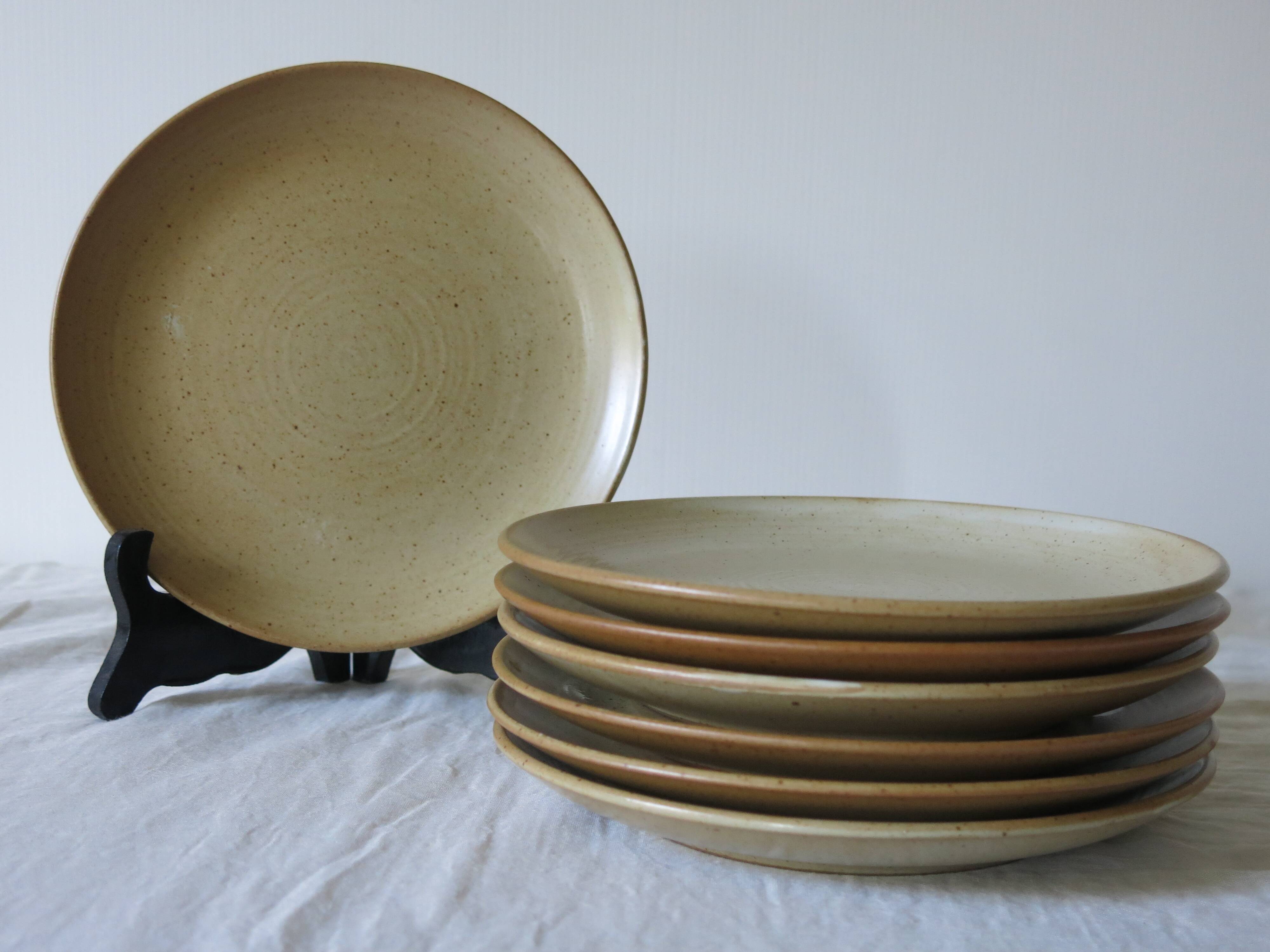 7 “Grès village France” dessert plates in very good condition