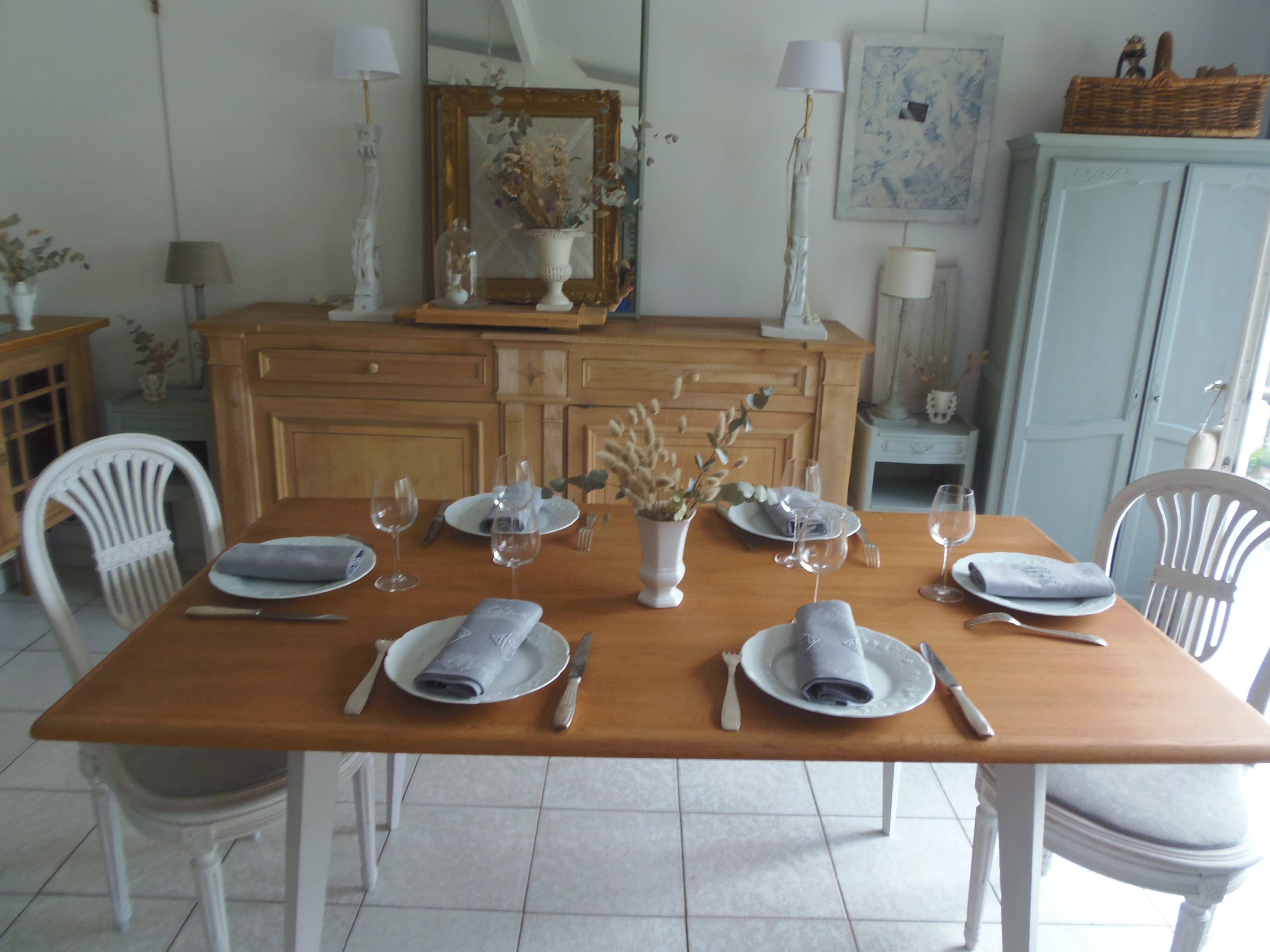 Vintage belt table and pearl gray compass base, wooden top
