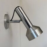 Applique vintage orientable, chrome et métal brossé, France, 1970