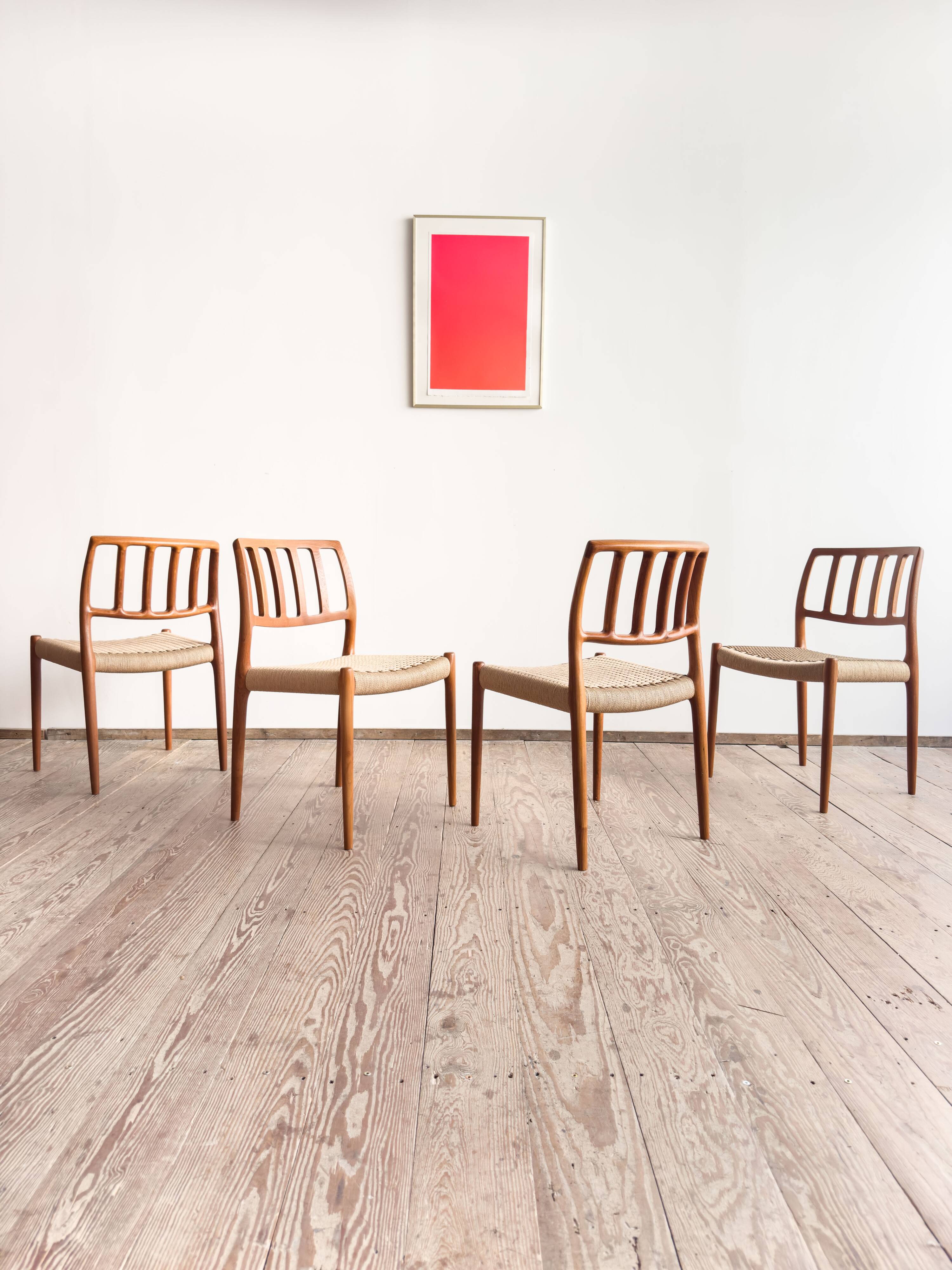 4 chaises danoises par Niels O. Møller, JL. Moller # 83, années 1960