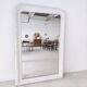 White lacquered wood mirror