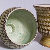 Duo of sacrificed ceramics Pottery by Pieter Groeneveldt 60s