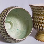 Duo of sacrificed ceramics Pottery by Pieter Groeneveldt 60s