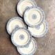 6 flat plates Gien in ironstone, "Arabesques" service, 1880-1930
