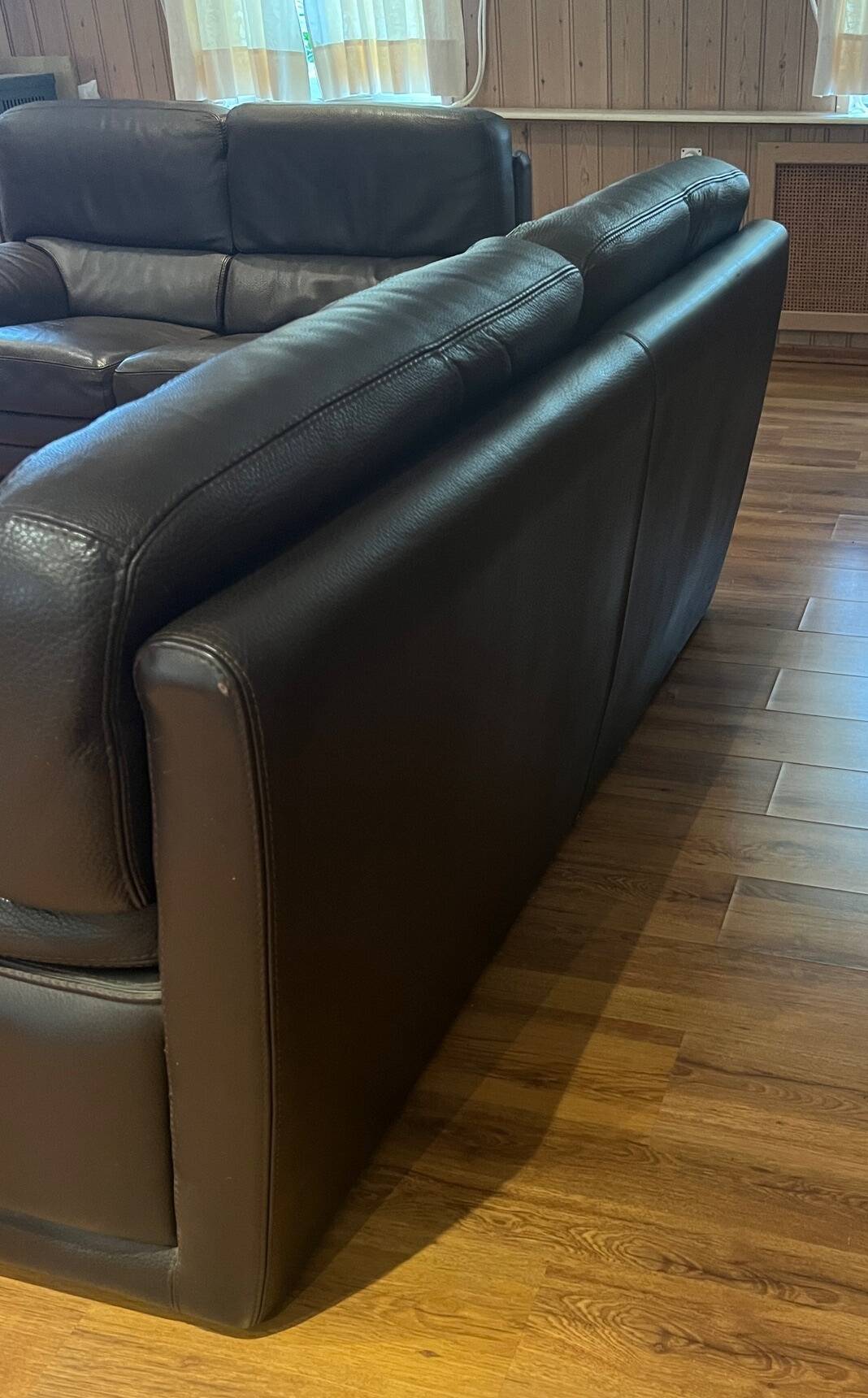 Set of two sofas. High-quality thick bull leather.