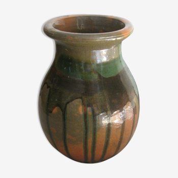 Pottery vase and varnished earth of Vallauris around 1930