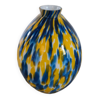 Ancien vase Murano boule en verre multicouches / 1980
