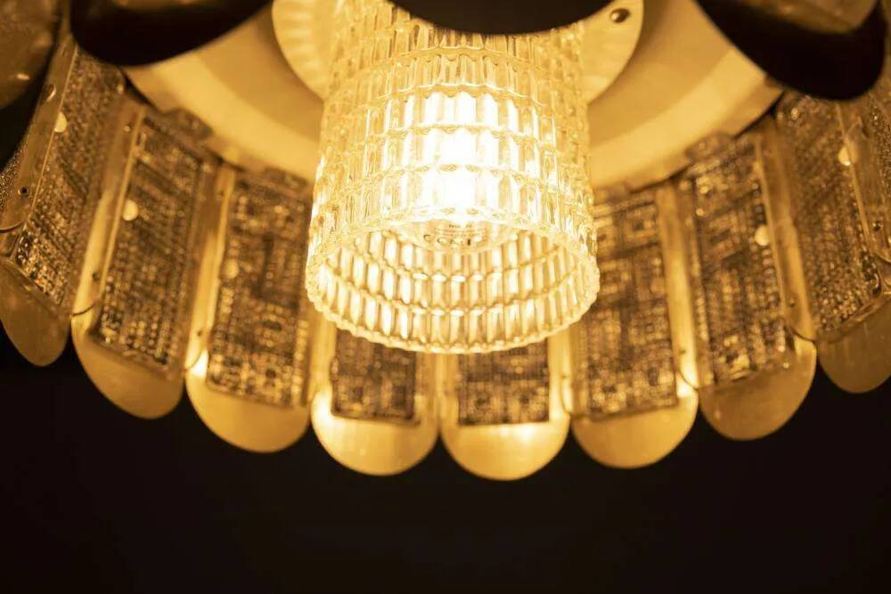 Vintage suspension light, Danish design from the 1960s, Regency style.