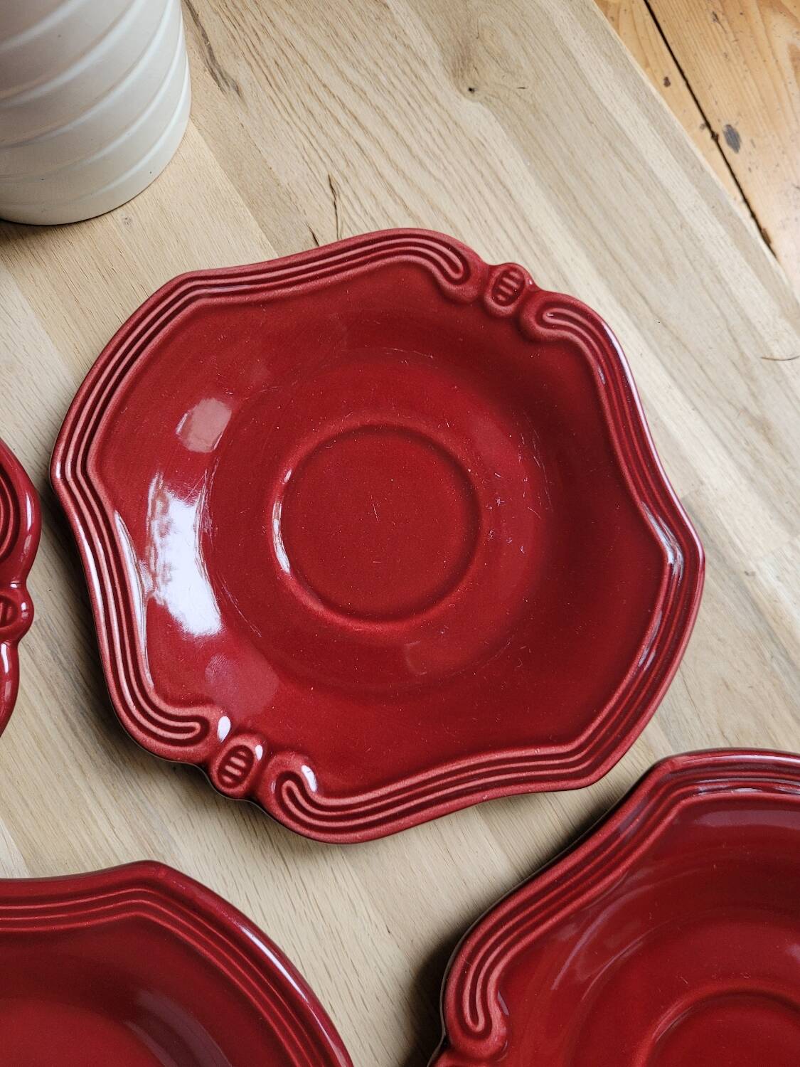 Set of 6 Provencal Earthenware Saucers Poët-Laval