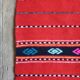 Tapis de laine rustique rouge traditionnel au design stylisé et rayures, authentique tissé à la main en Roumanie 225x145 cm