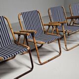 Bamboo and brass folding chairs, Italy, 1960s