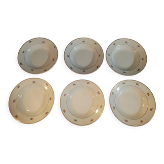 Assiettes creuses porcelaine Badonviller opaque fleur dpc 122277