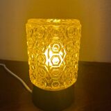 Ceiling light transformed into a table lamp with new electricity