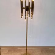 Mid-century design brass floor lamp, 1980s in style of Gaetano Sciolari