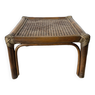 Vintage rattan side table or plant holder