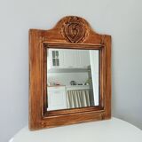 Old mirror in solid oak early twentieth century