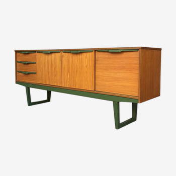 Scandinavian teak sideboard 3 drawers, 3 swing doors
