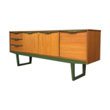 Scandinavian teak sideboard 3 drawers, 3 swing doors