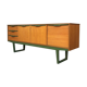 Scandinavian teak sideboard 3 drawers, 3 swing doors