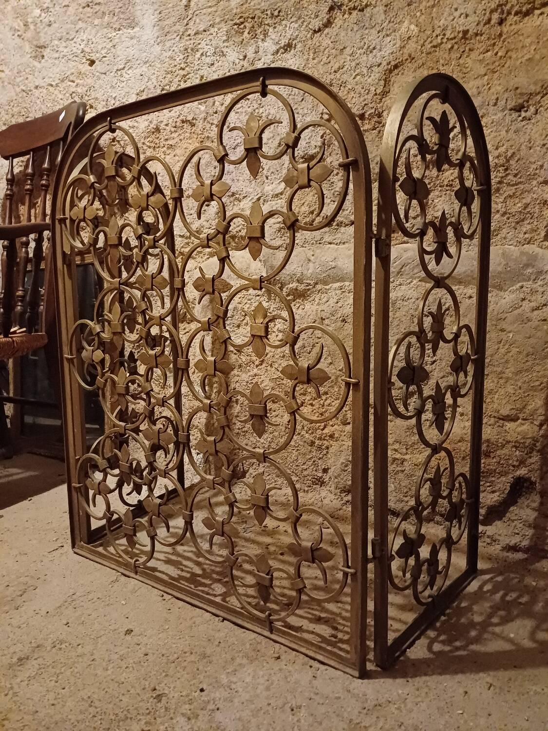 Decorative grille, wrought iron firewall 1940, 1950