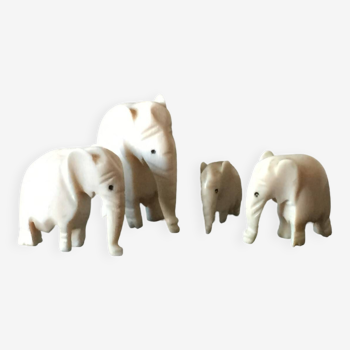 Collection de 4 mini statuettes éléphants - années 60