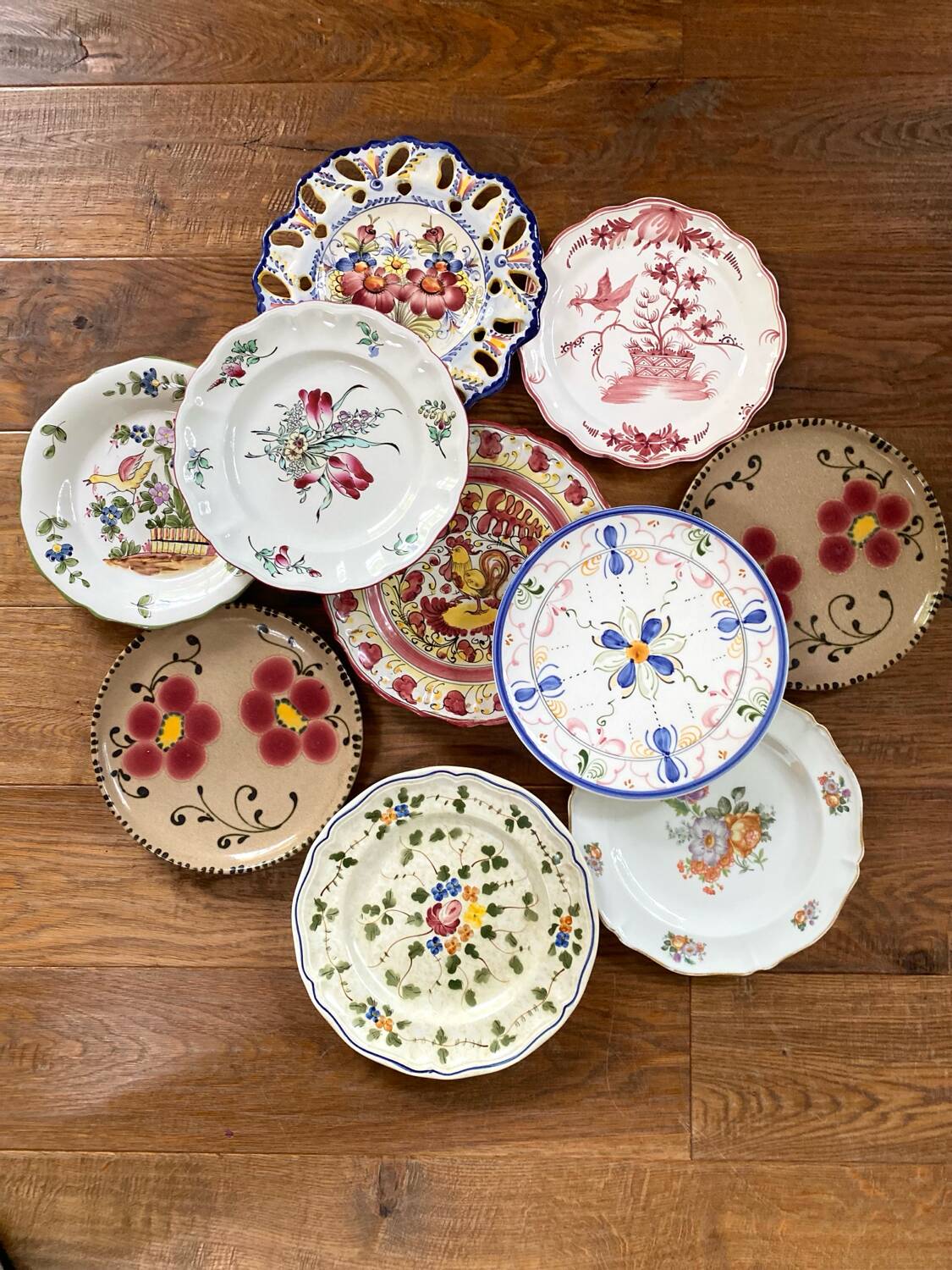 Mismatched antique plates