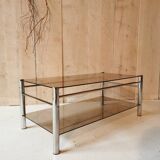 Glass and chrome metal table
