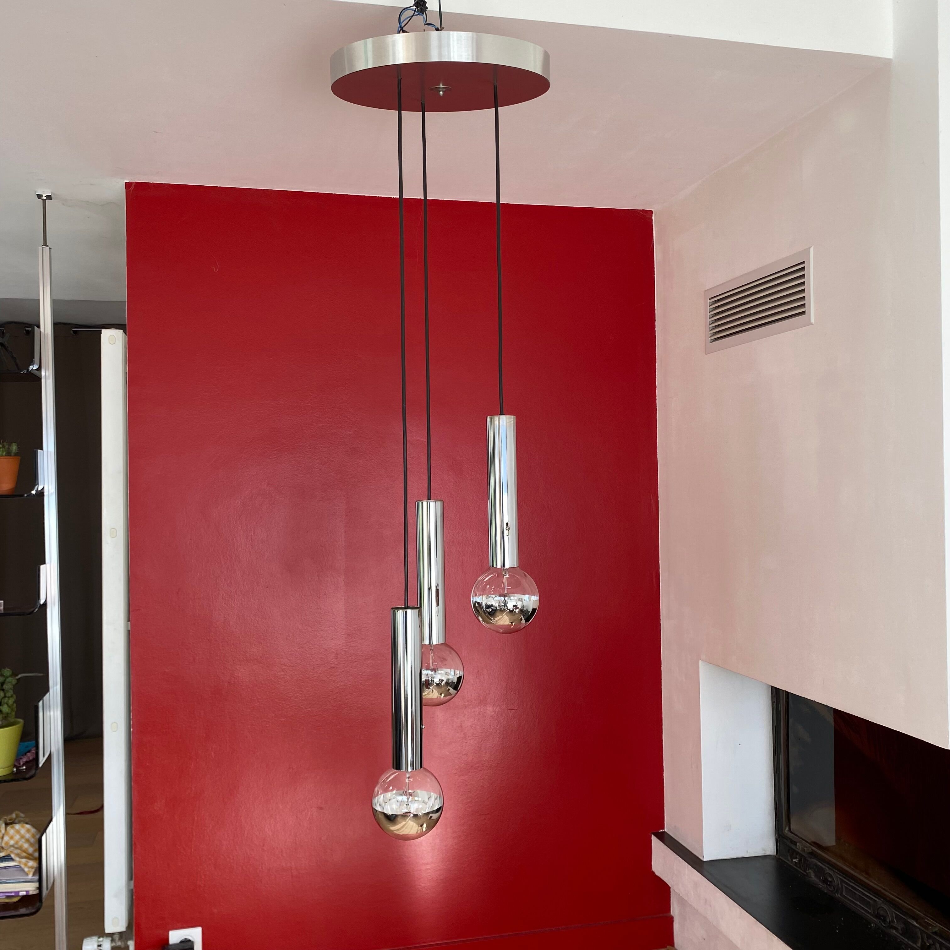 Suspension cascade 3 lights of Raak. Holland 1960