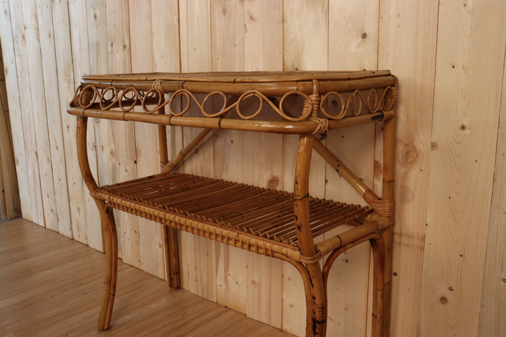 Vintage rattan console Italy
