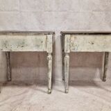 Pair of bedside tables with florentine patina