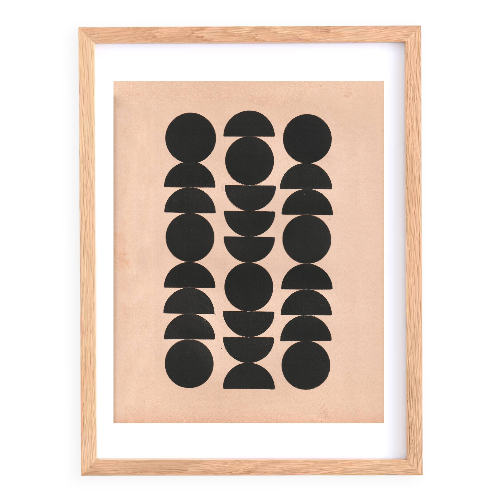 Abstract black collage on old paper 24x31 signed eawy