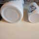 Set of 2 pot opaline coffee ground apothecary style 1970