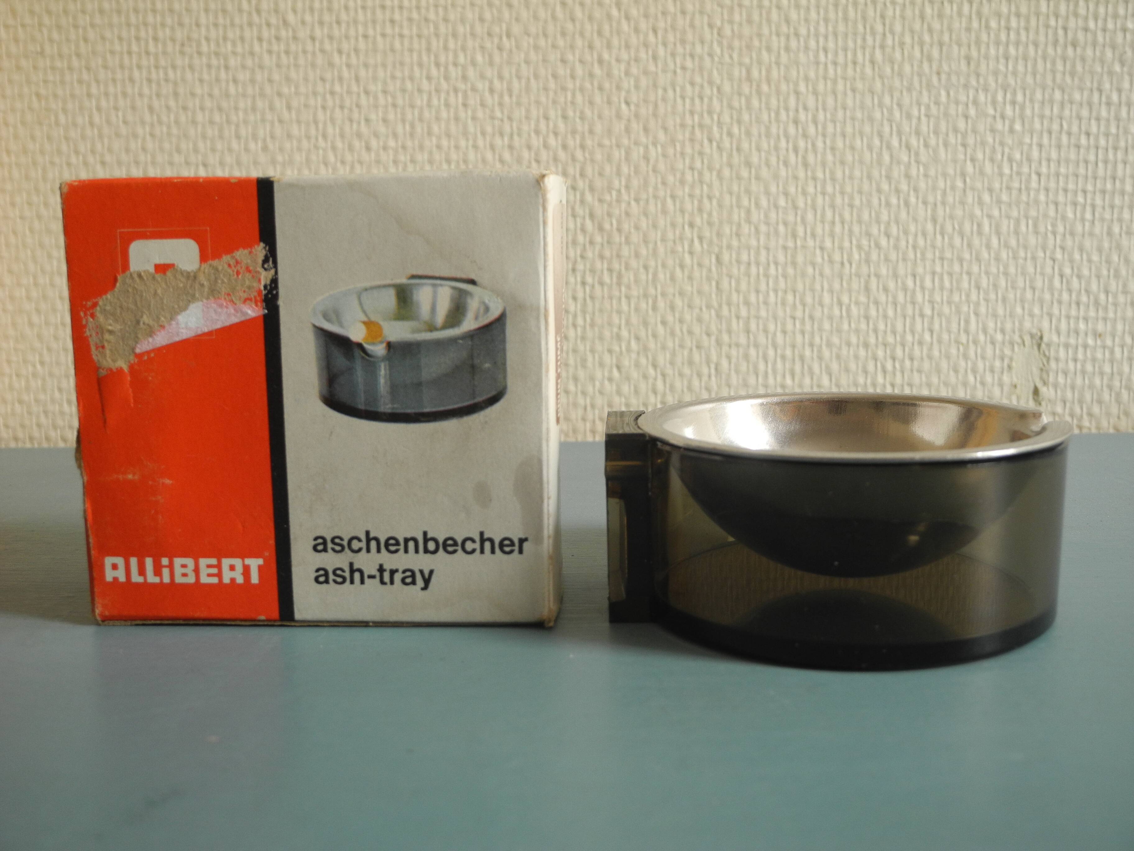 Old smoked brown ashtray Allibert vintage deco french ashtray 70s