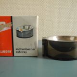 Ancien cendrier brun fumé Allibert déco vintage french ashtray 70s