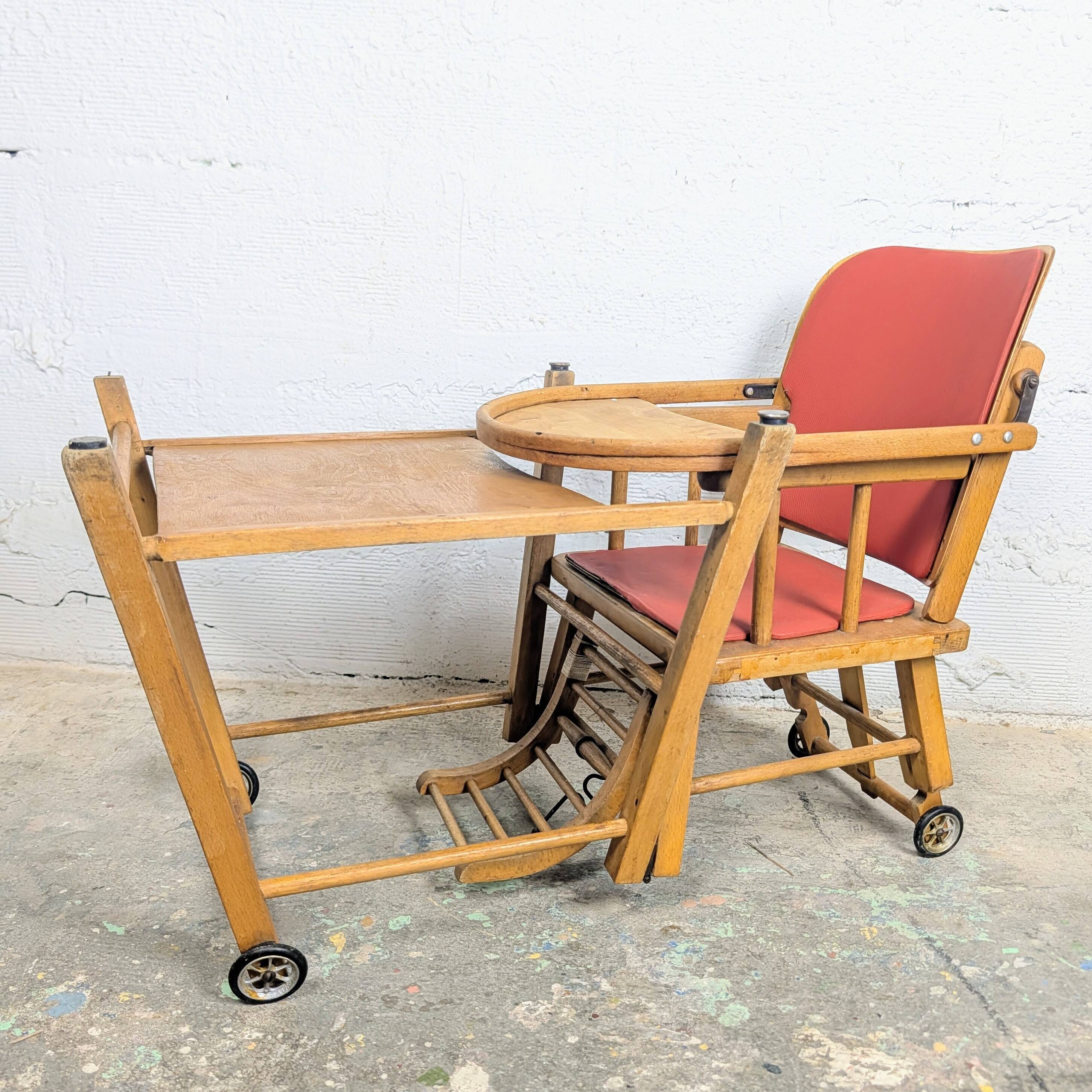Chaise haute bébé vintage transformable